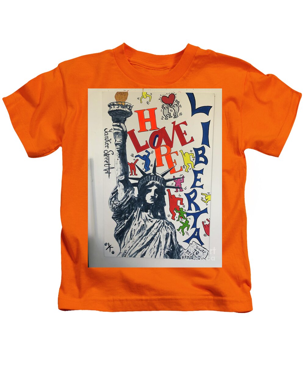 Hommage haring - Kids T-Shirt - Ykstreetart
