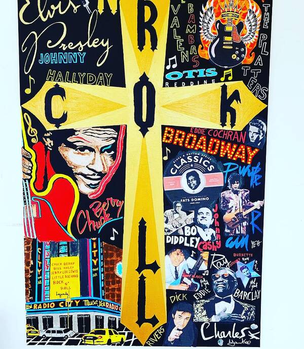 Religion rock and roll - Art Print - Ykstreetart