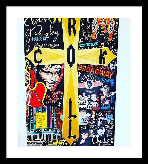 Religion rock and roll - Framed Print - Ykstreetart