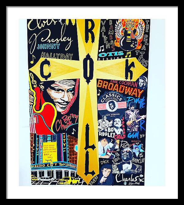Religion rock and roll - Framed Print - Ykstreetart