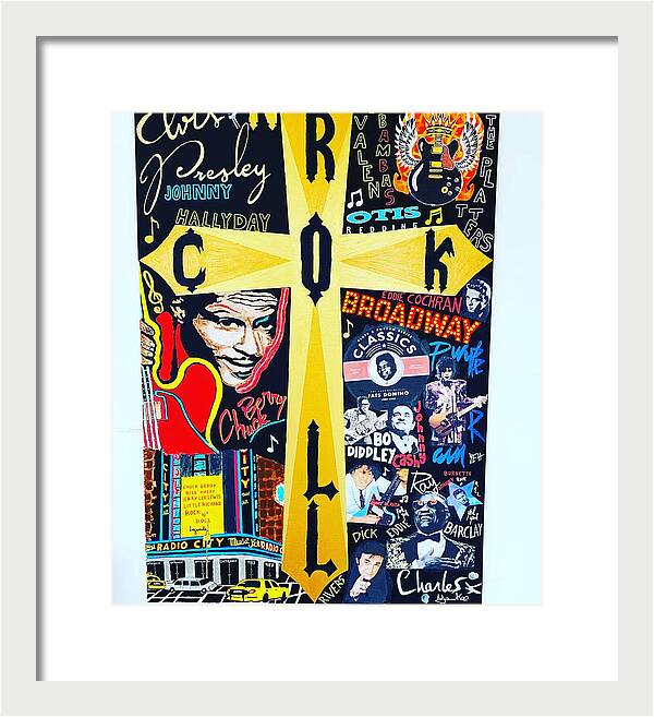 Religion rock and roll - Framed Print - Ykstreetart