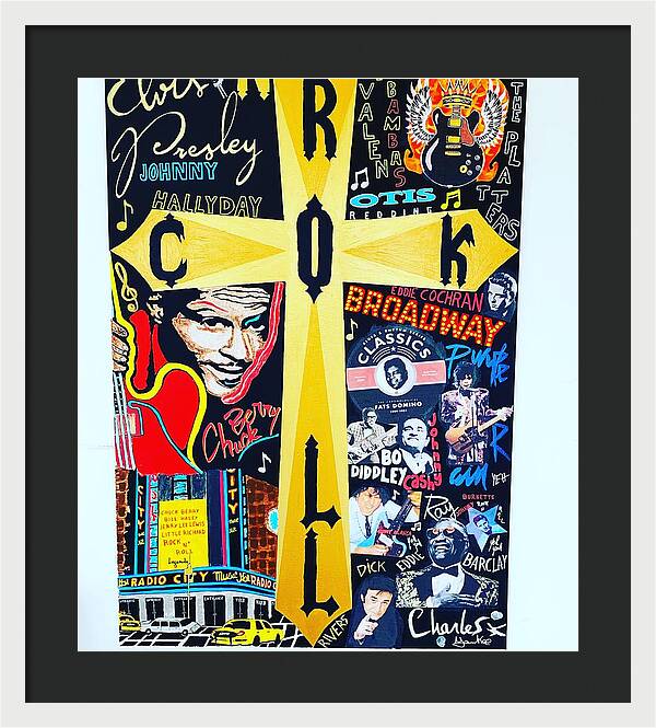 Religion rock and roll - Framed Print - Ykstreetart