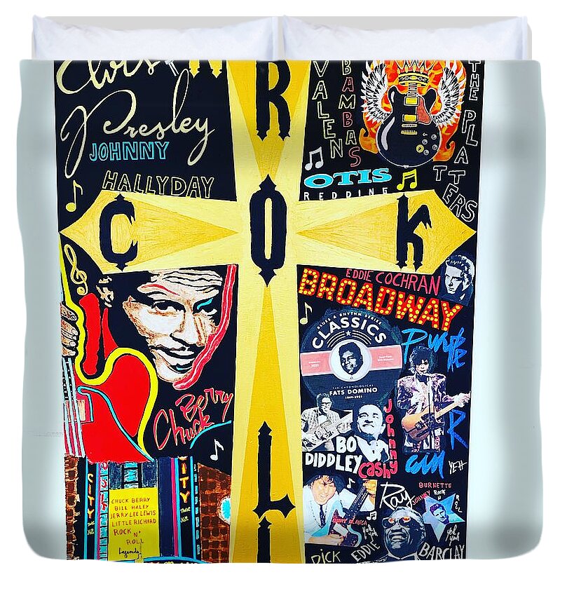 Religion rock and roll - Duvet Cover - Ykstreetart