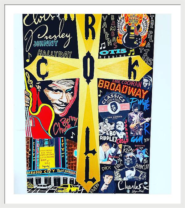 Religion rock and roll - Framed Print - Ykstreetart