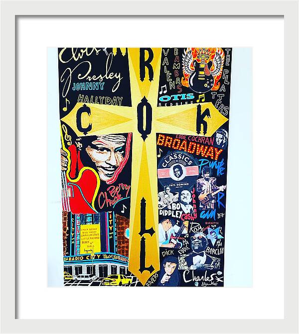 Religion rock and roll - Framed Print - Ykstreetart