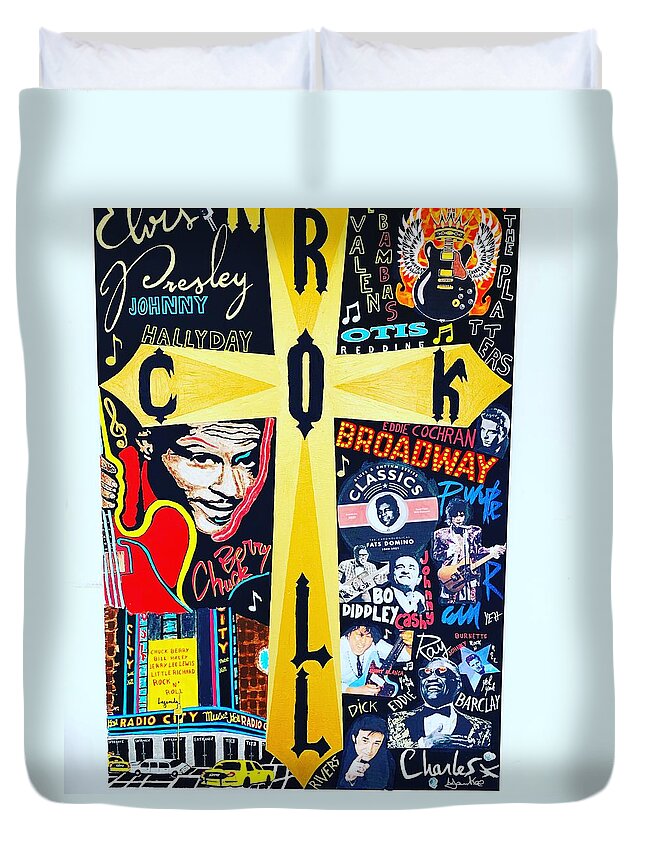 Religion rock and roll - Duvet Cover - Ykstreetart