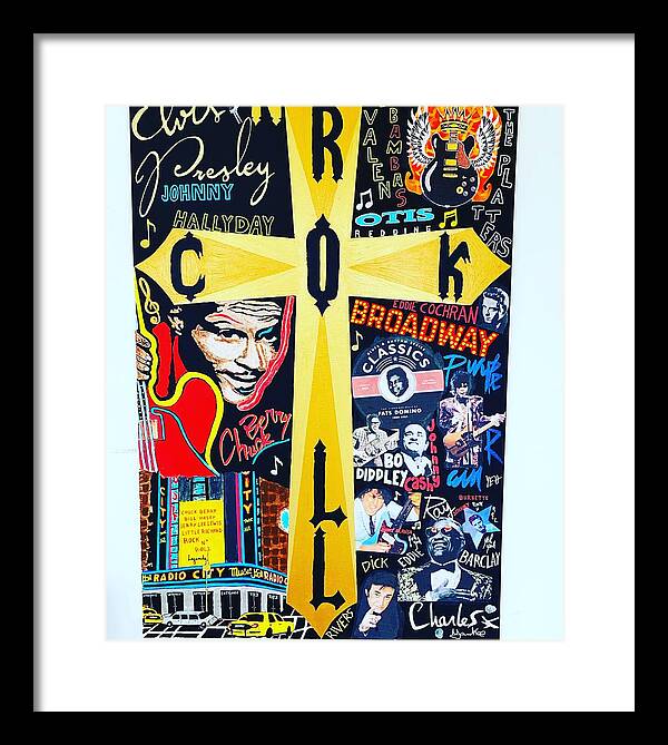 Religion rock and roll - Framed Print - Ykstreetart