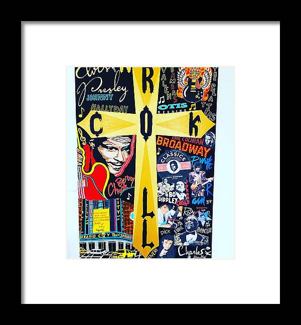 Religion rock and roll - Framed Print - Ykstreetart