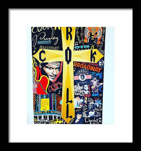 Religion rock and roll - Framed Print - Ykstreetart