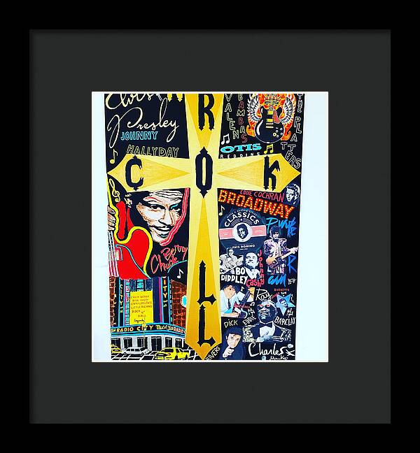 Religion rock and roll - Framed Print - Ykstreetart