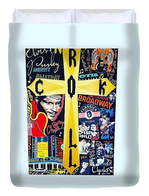 Religion rock and roll - Duvet Cover - Ykstreetart