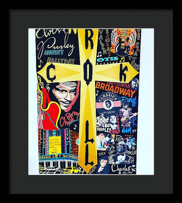 Religion rock and roll - Framed Print - Ykstreetart