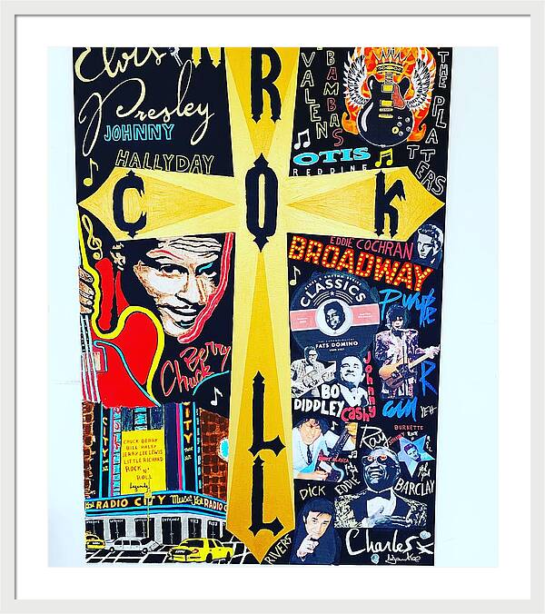 Religion rock and roll - Framed Print - Ykstreetart