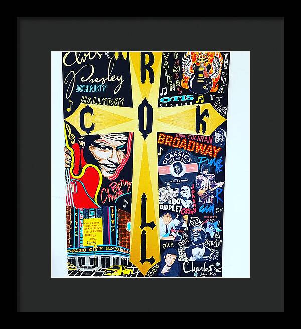Religion rock and roll - Framed Print - Ykstreetart