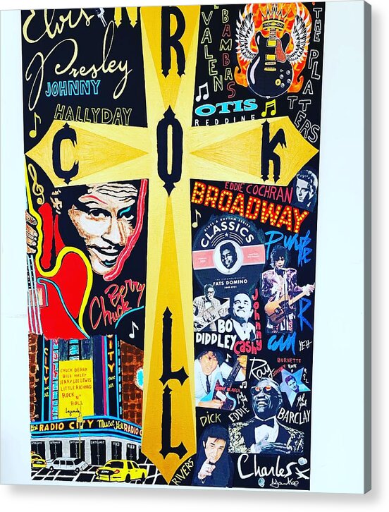 Religion rock and roll - Acrylic Print - Ykstreetart