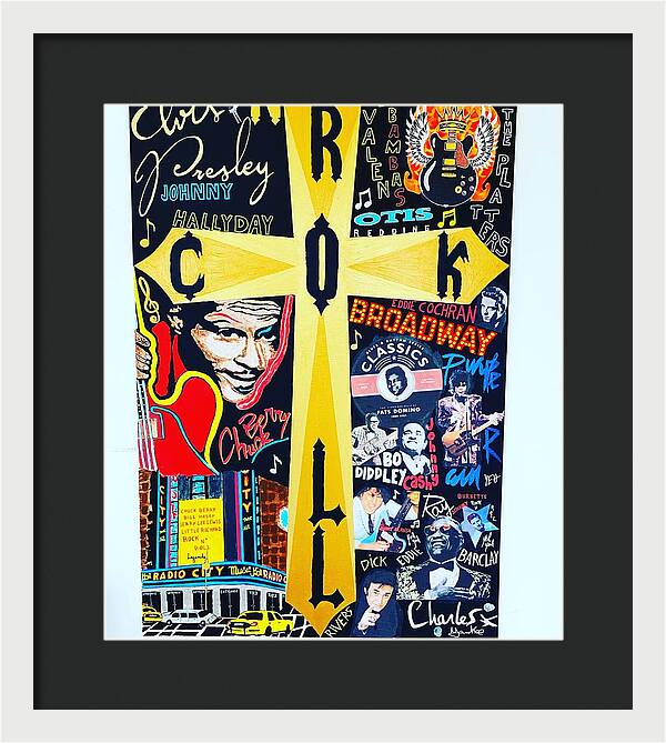 Religion rock and roll - Framed Print - Ykstreetart