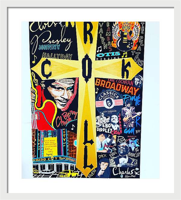 Religion rock and roll - Framed Print - Ykstreetart