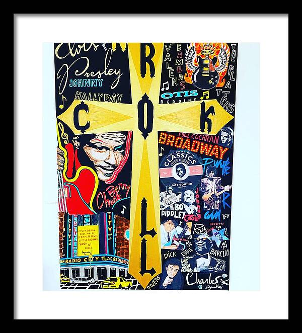 Religion rock and roll - Framed Print - Ykstreetart
