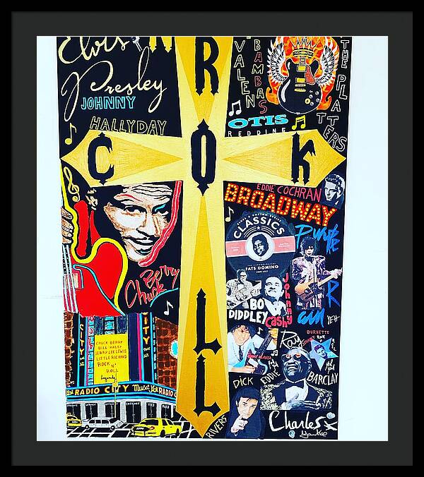 Religion rock and roll - Framed Print - Ykstreetart