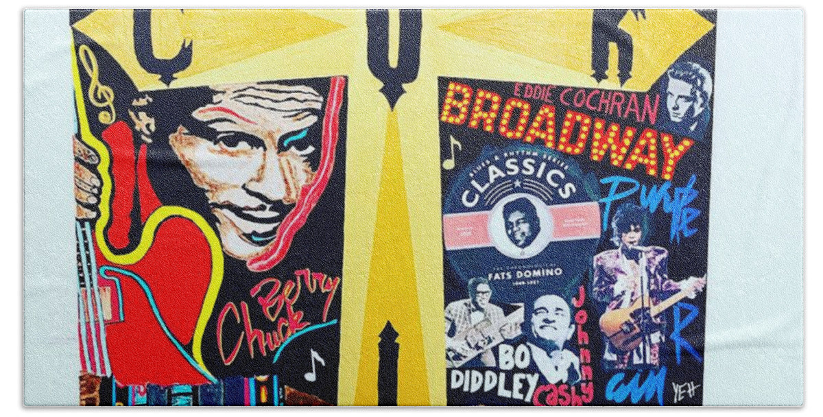 Religion rock and roll - Bath Towel - Ykstreetart