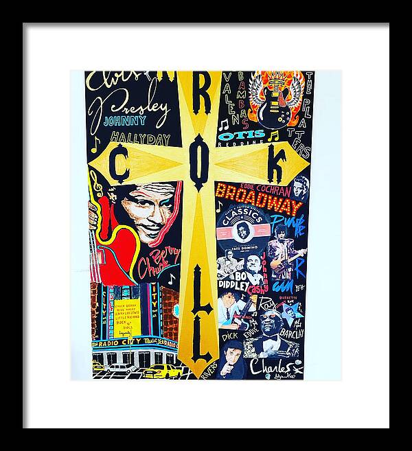 Religion rock and roll - Framed Print - Ykstreetart