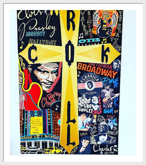 Religion rock and roll - Framed Print - Ykstreetart