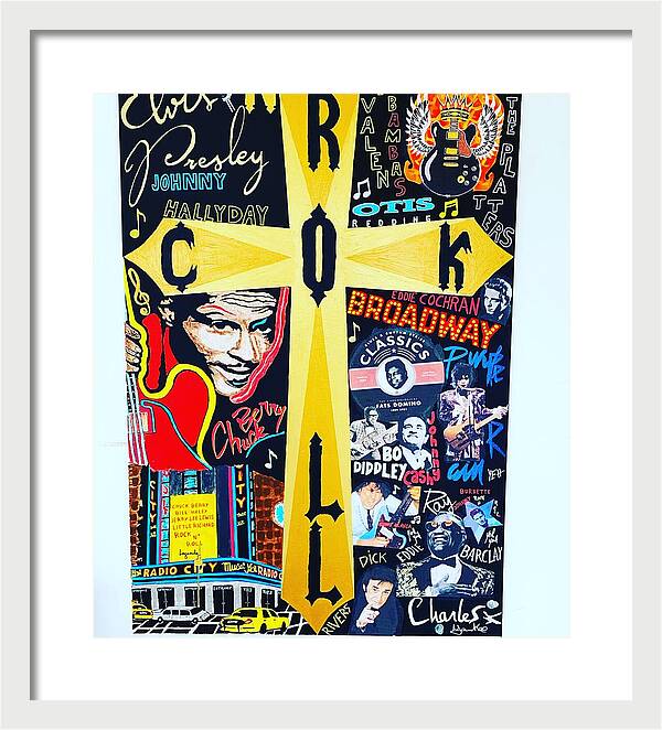 Religion rock and roll - Framed Print - Ykstreetart