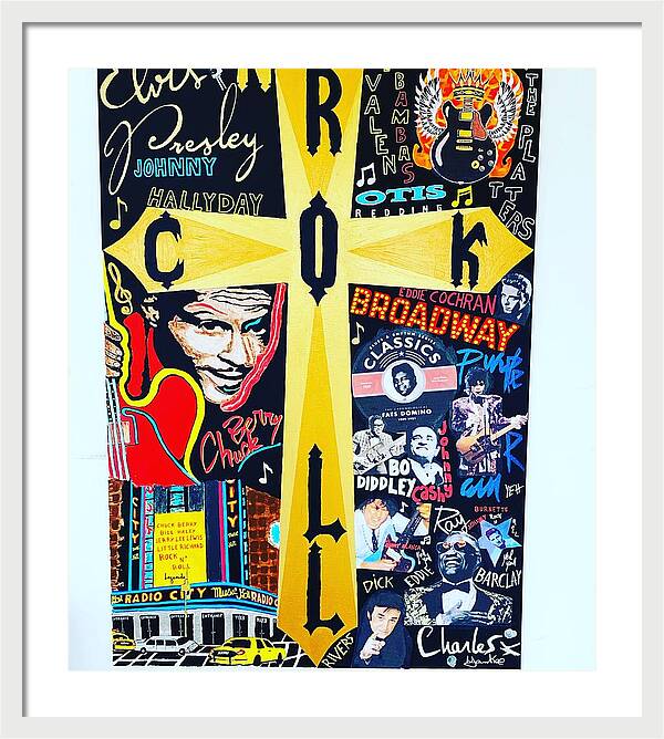 Religion rock and roll - Framed Print - Ykstreetart