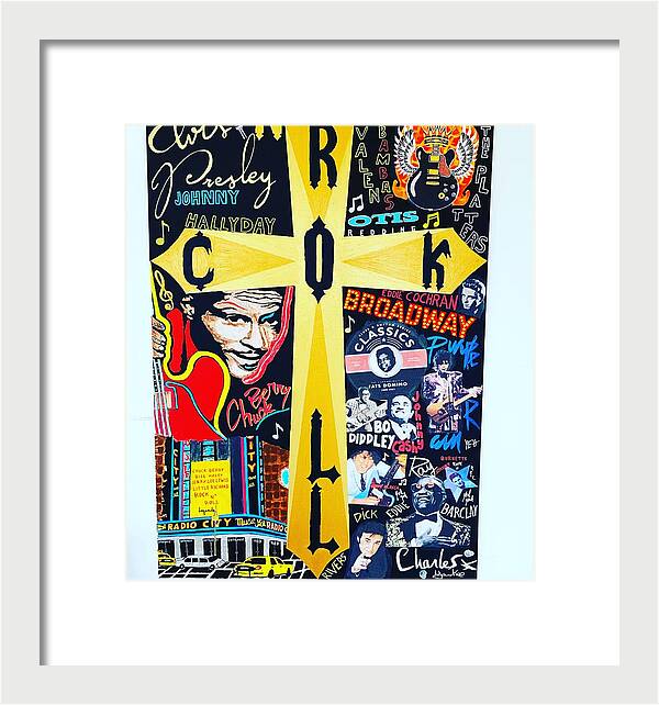 Religion rock and roll - Framed Print - Ykstreetart