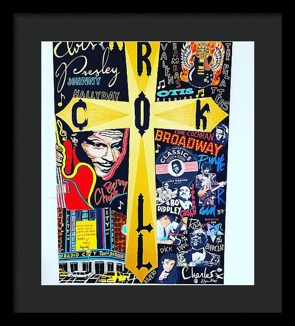 Religion rock and roll - Framed Print - Ykstreetart