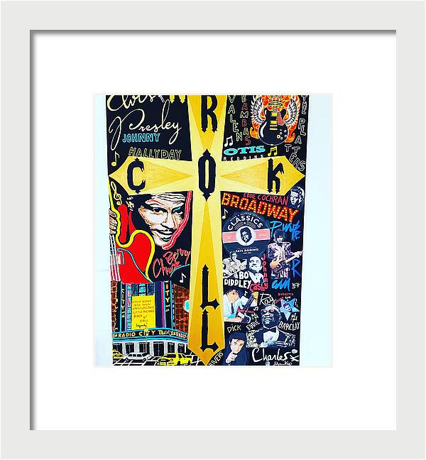 Religion rock and roll - Framed Print - Ykstreetart