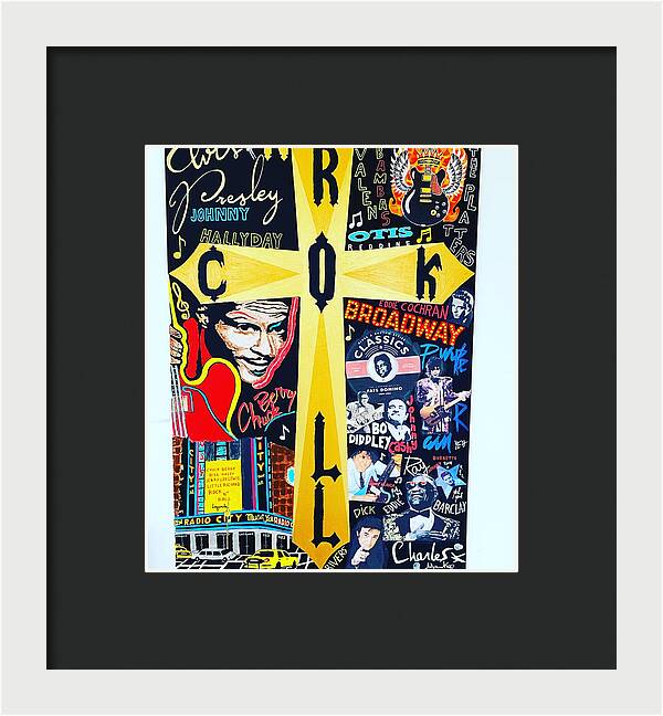 Religion rock and roll - Framed Print - Ykstreetart