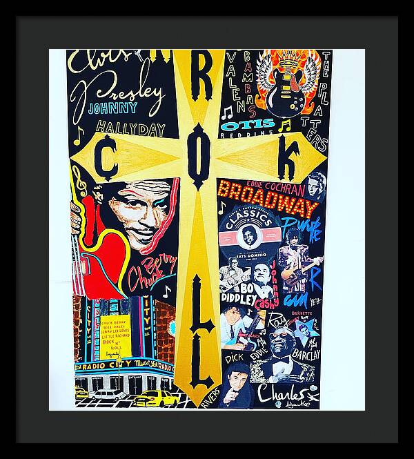Religion rock and roll - Framed Print - Ykstreetart