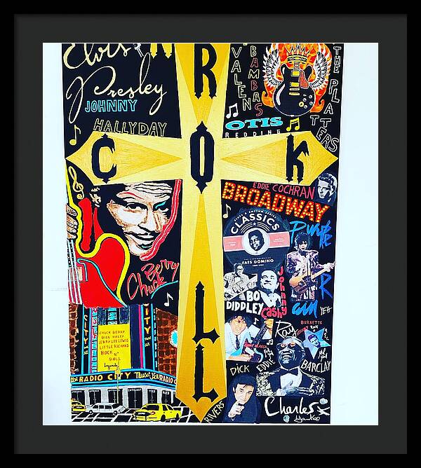 Religion rock and roll - Framed Print - Ykstreetart