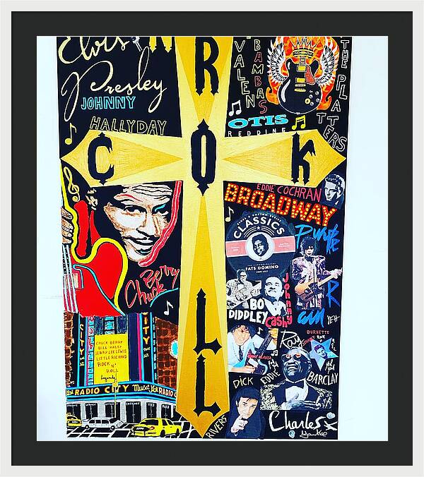 Religion rock and roll - Framed Print - Ykstreetart