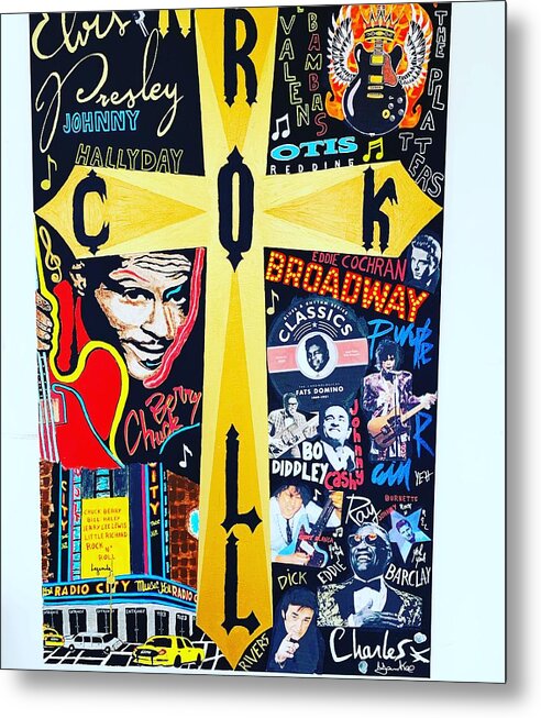 Religion rock and roll - Metal Print - Ykstreetart