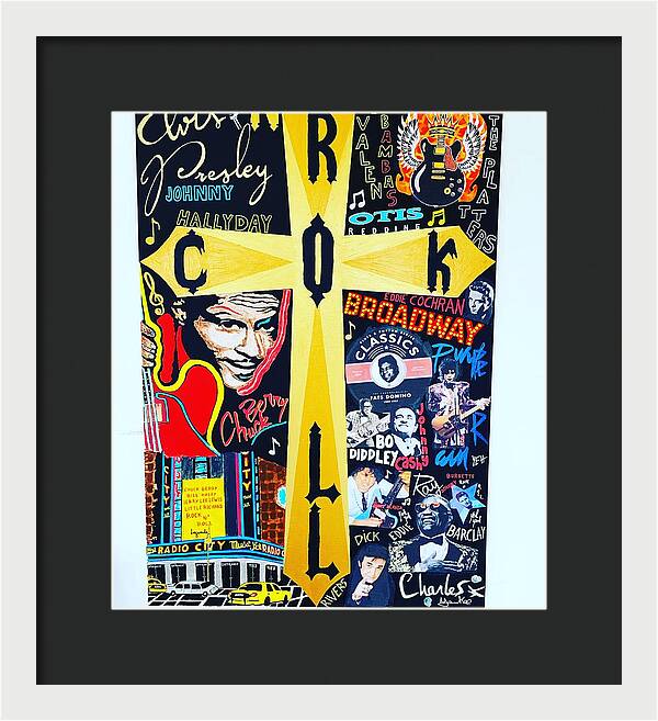 Religion rock and roll - Framed Print - Ykstreetart