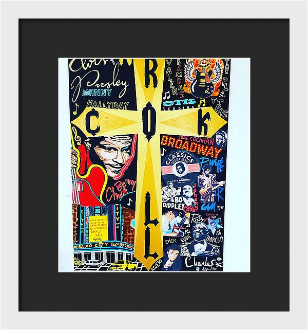 Religion rock and roll - Framed Print - Ykstreetart